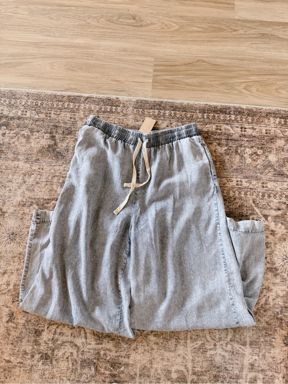 Faux Denim Women’s Boutique Drawstring Casual Pants